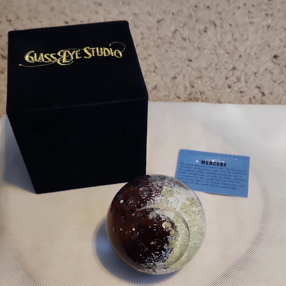Glass Eye Studio Celestial Series Mercury Paperweight 2006 With Box